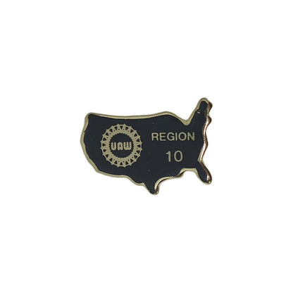 UAW ピンズ 全米自動車労働組合 アメリカ 地図型 留め具付き