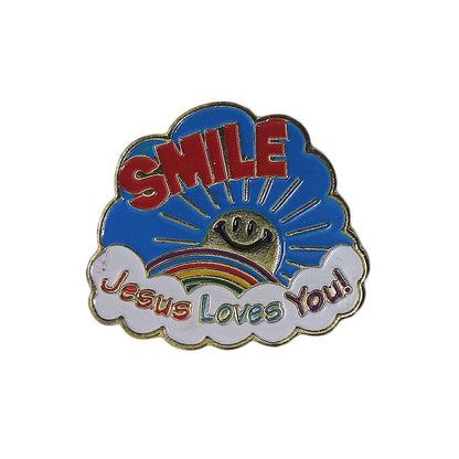 SMILE 太陽 ピンズ Jesus Love You! 留め具付き