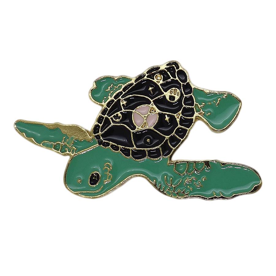 海亀 ピンズ 動物 留め具付き