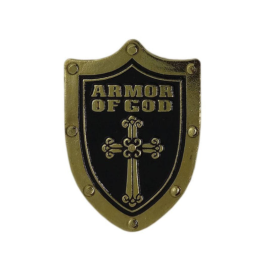 ARMOR OF GOD 盾 十字架 ピンズ 留め具付き