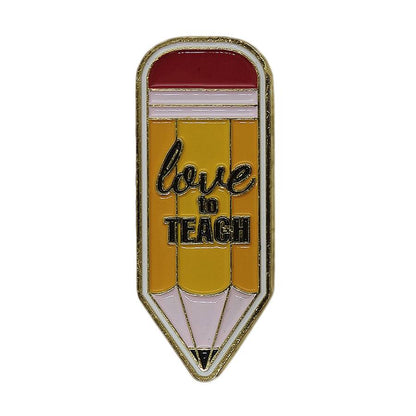 Love to TEACH ピンズ 鉛筆 留め具付き