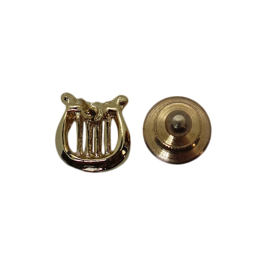 ハープ 弦鳴楽器 ピンズ 金色 留め具付き