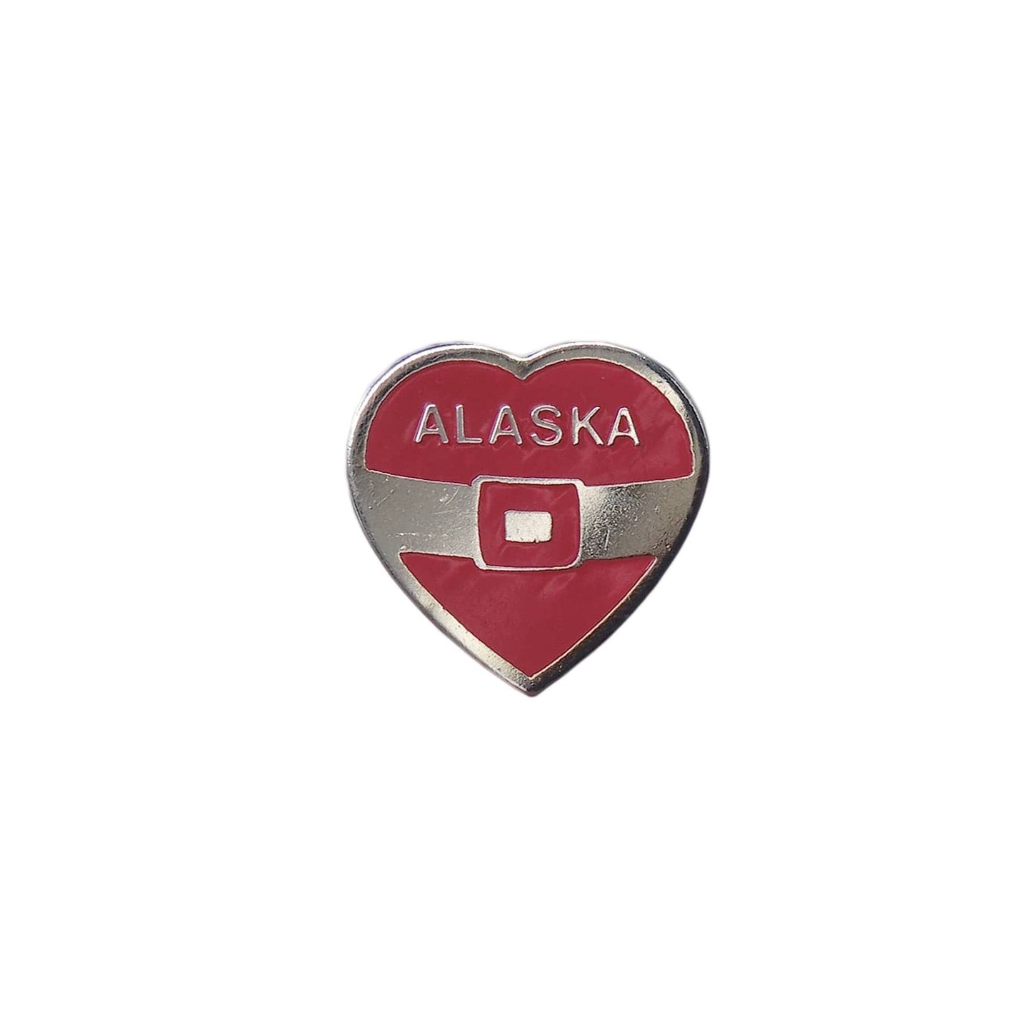 ALASKA アラスカ州 サンタクロースのベルト ハート型 ピンズ