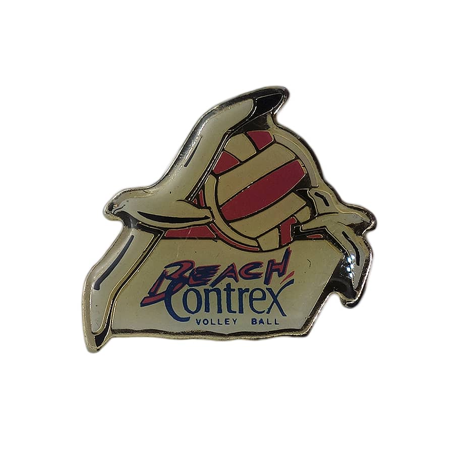 BEACH Contrex VOLLEY BALL ピンズ 赤 留め具付き