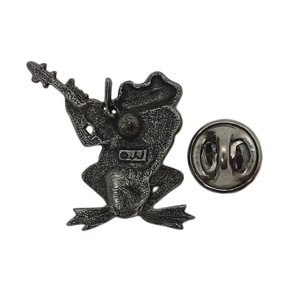 JJ バイオリンを弾くカエル ピンズ JONETTE JEWELRY 留め具付き