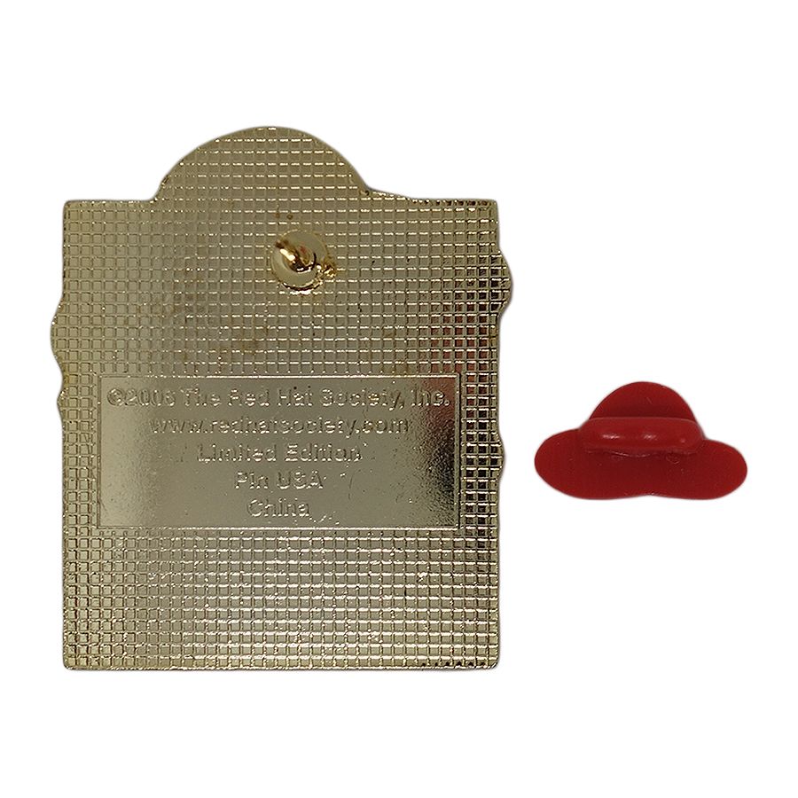 Red Hat Society ピンズ 赤い帽子 ラインストーン 留め具付き