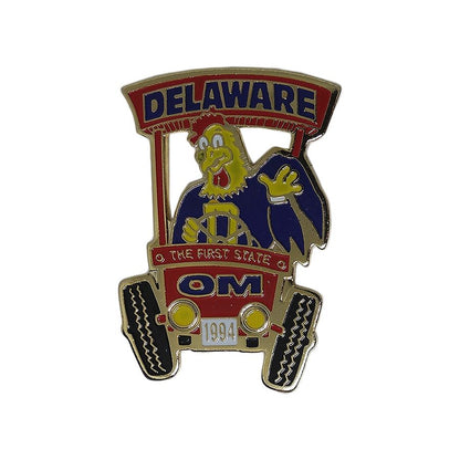 DELAWARE ODYSSEY OF THE MIND ピンズ カートに乗るニワトリ