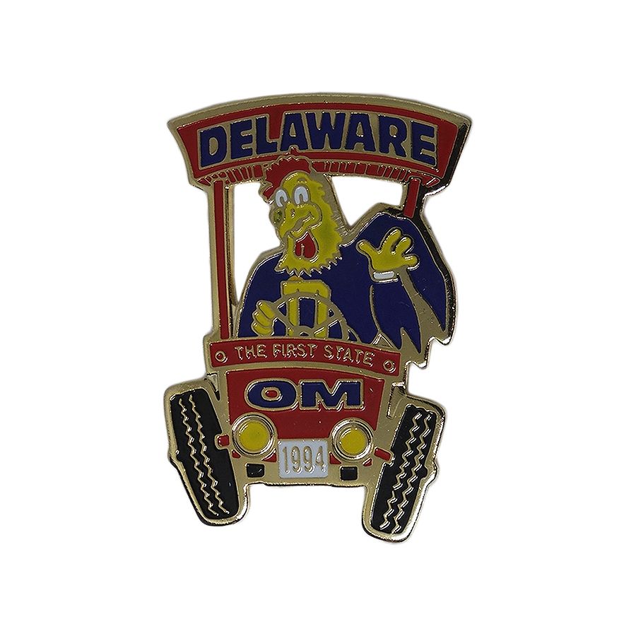 DELAWARE ODYSSEY OF THE MIND ピンズ カートに乗るニワトリ
