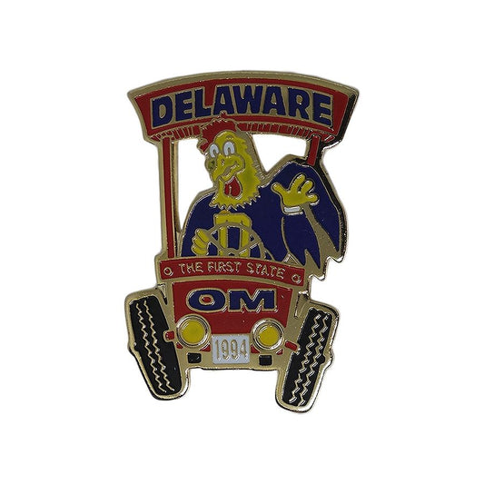 DELAWARE ODYSSEY OF THE MIND ピンズ カートに乗るニワトリ