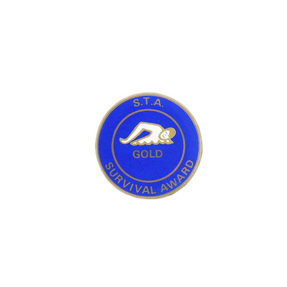 S.T.A. GOLD SURVIVAL AWARD 缶バッジ バッチ 水泳