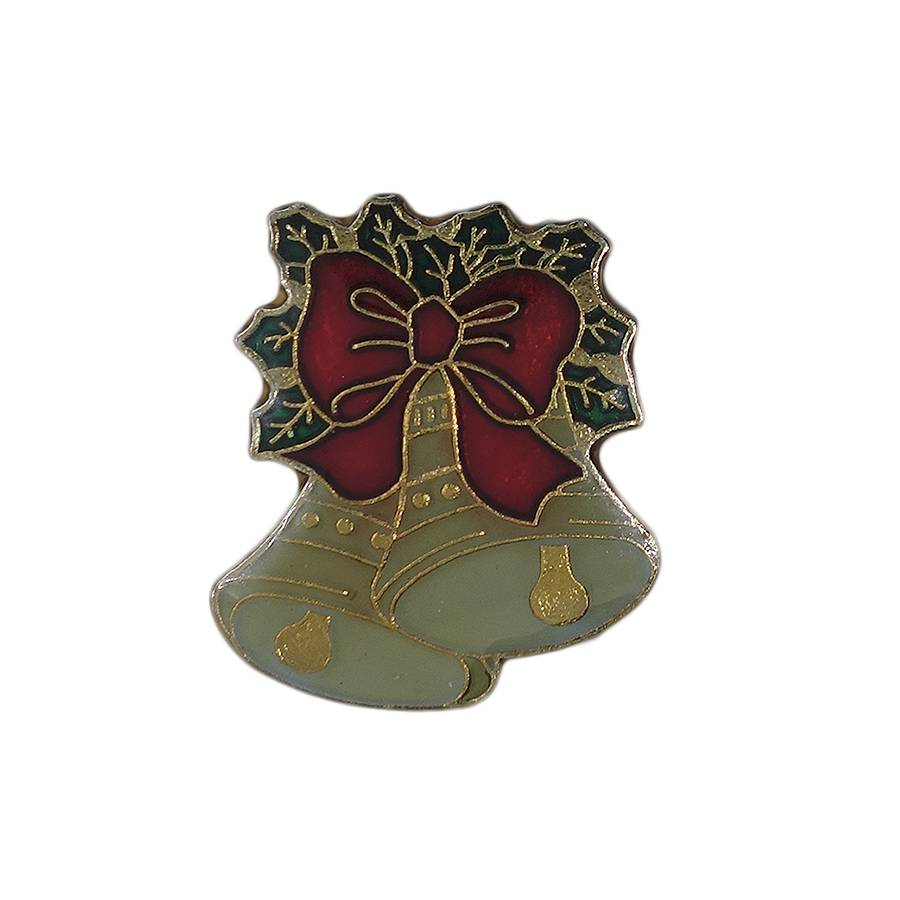 クリスマスベル ピンズ リボン 留め具付き