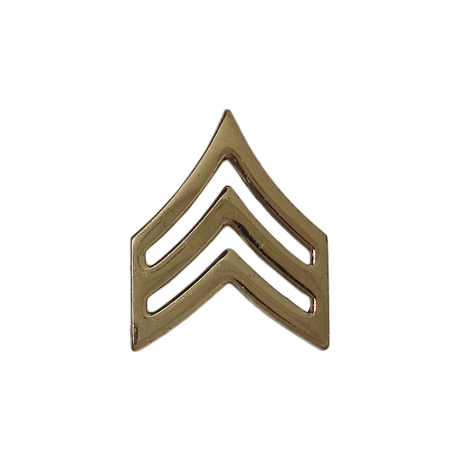 米軍 階級章 三等軍曹 ピンズ インシグニア 留め具付き