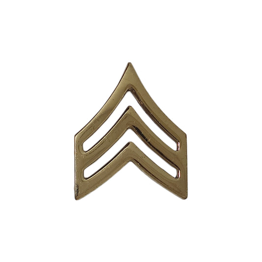米軍 階級章 三等軍曹 ピンズ インシグニア 留め具付き