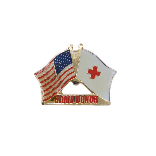 星条旗×赤十字旗 献血 ピンズ BLOOD DONOR