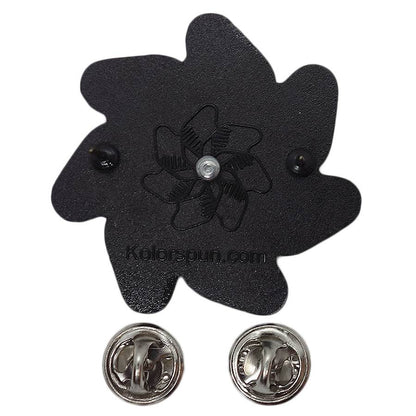 虹色の花 風車 ピンズ Kolorspun 留め具付き