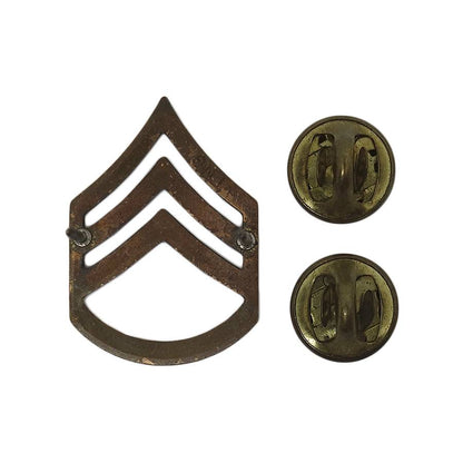 米軍 階級章 二等軍曹 ピンズ インシグニア 留め具付き