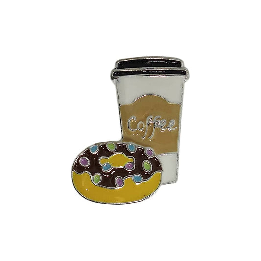 ドーナツ コーヒー ピンズ 留め具付き