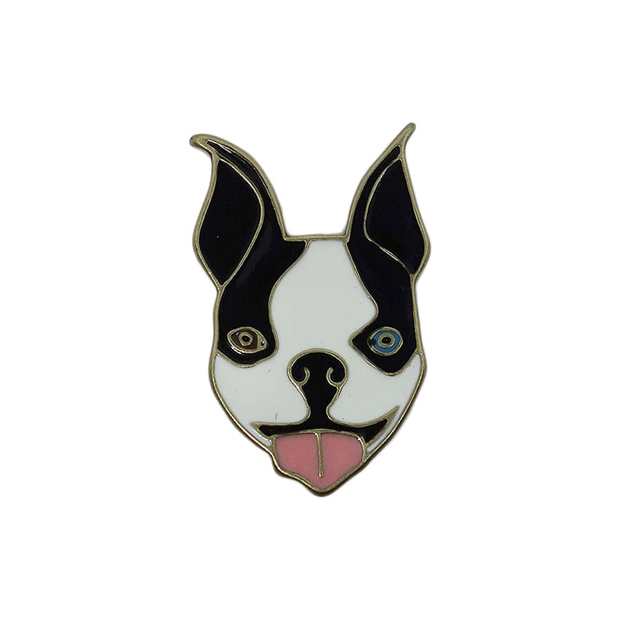 ボストンテリア ピンズ 犬  留め具付き