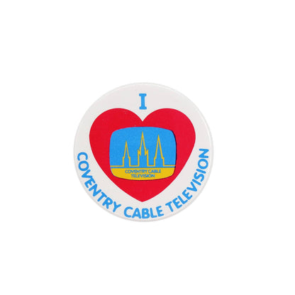 I LOVE COVENTRY CABLE TELEVISION 缶バッジ バッチ ケーブルテレビ局
