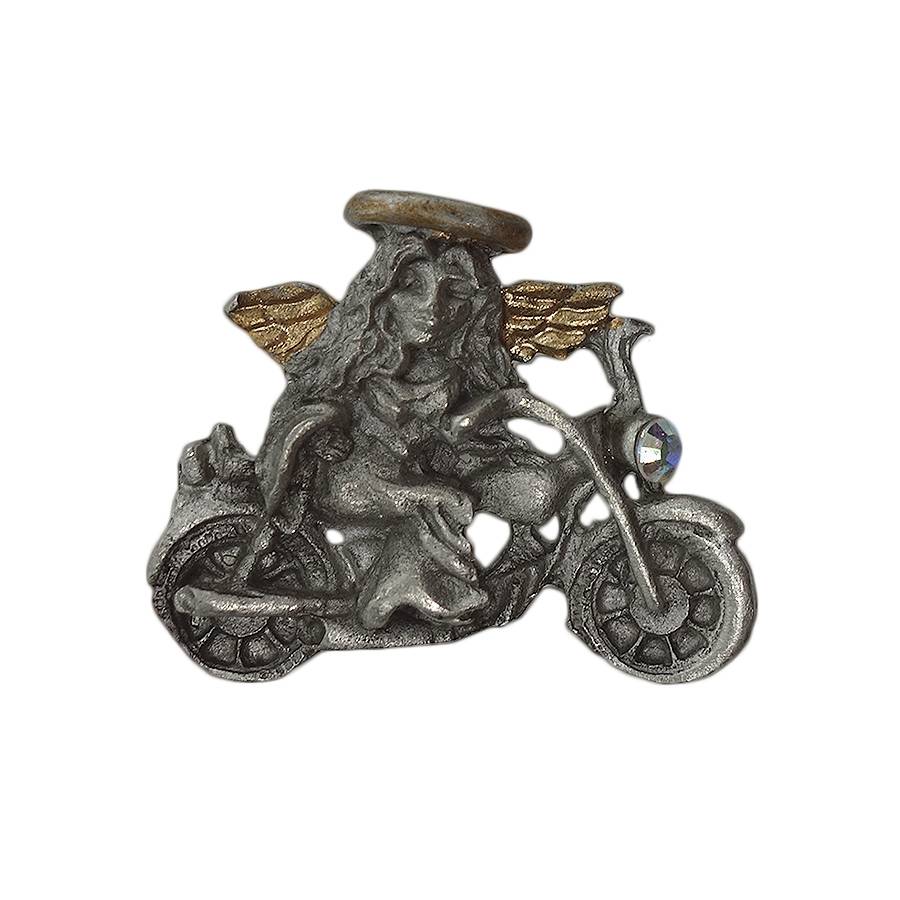 バイクに乗ったエンジェル バイカー ピンズ 天使 留め具付き