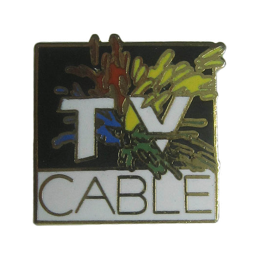 ピンズ TV CABLE 留め具付き レトロ ピンバッジ