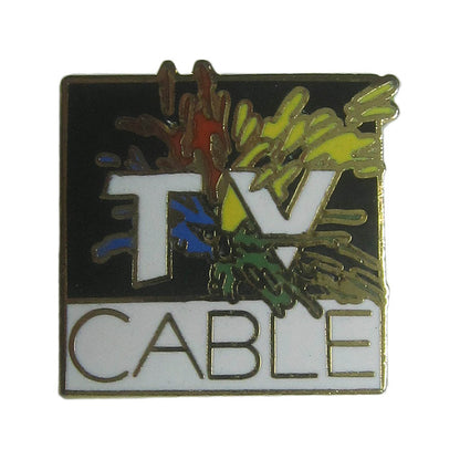 ピンズ TV CABLE 留め具付き レトロ ピンバッジ