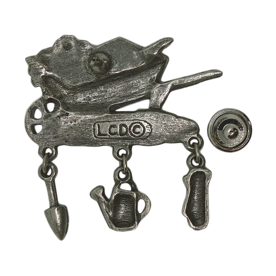 ガーデニング道具 ピンズ ピューター L.C.D. 留め具付き