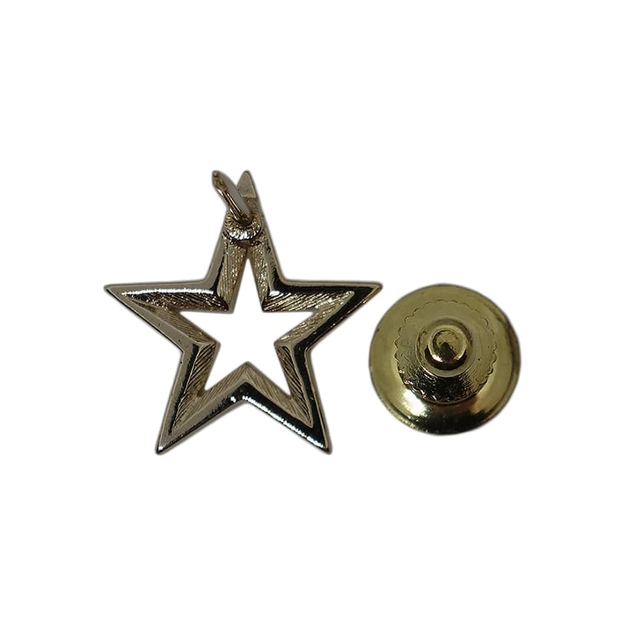 スター ピンズ 星 金色 留め具付き