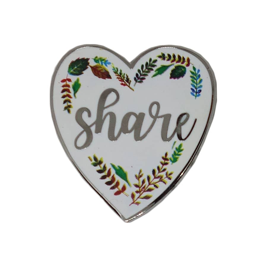share ピンズ ハート 葉っぱ 留め具付き