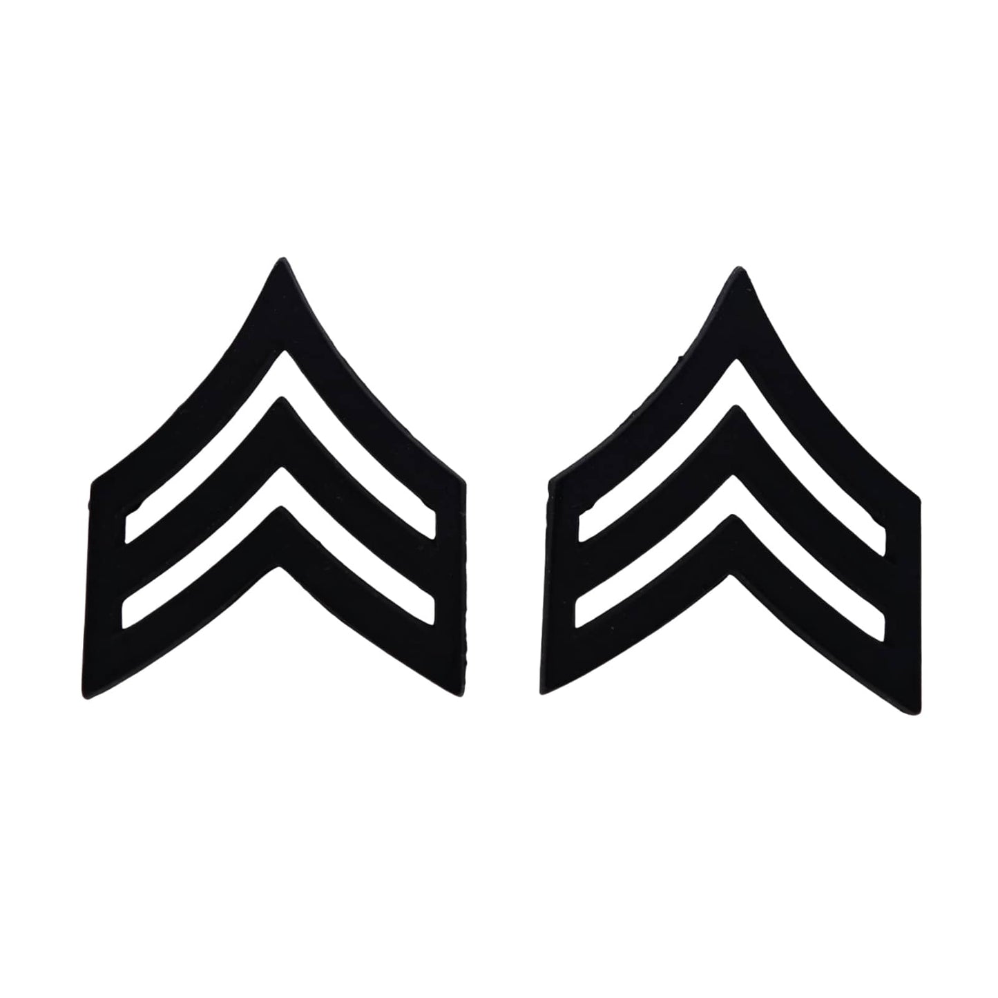 米軍 階級章 三等軍曹 黒 ピンズ ミリタリー インシグニア 2点セット