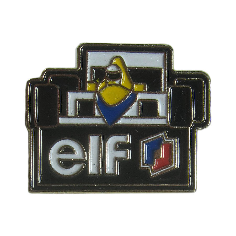 ピンズ レーシングカー F1 車 elf 留め具付き レトロ ピンバッジ