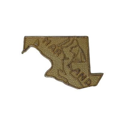 MARYLAND 地図型 ピンズ 金色 メリーランド州 留め具付き