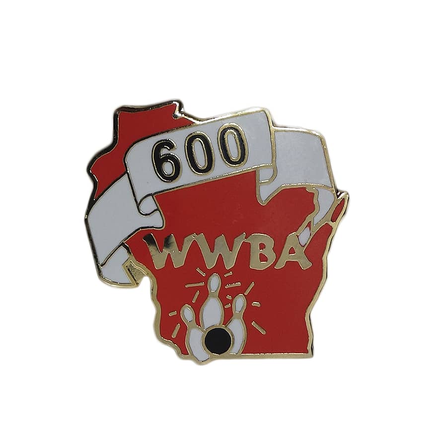 WWBA ボウリング ピンズ 留め具付き レトロ ピンバッジ