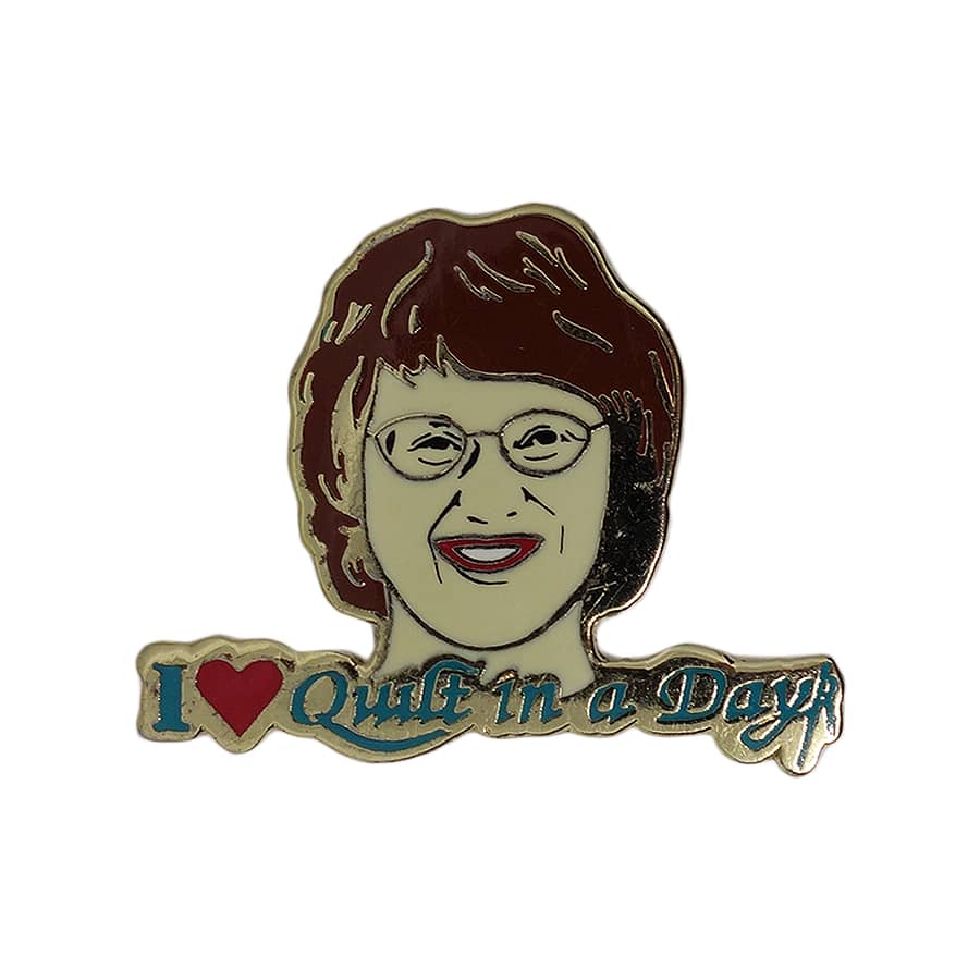I Love Quilt in a Day ピンズ キルト職人 エレノア・バーンズ 留め具付き