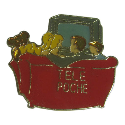 ピンズ TV番組　雑誌 TELE POCHE 留め具付き レトロ