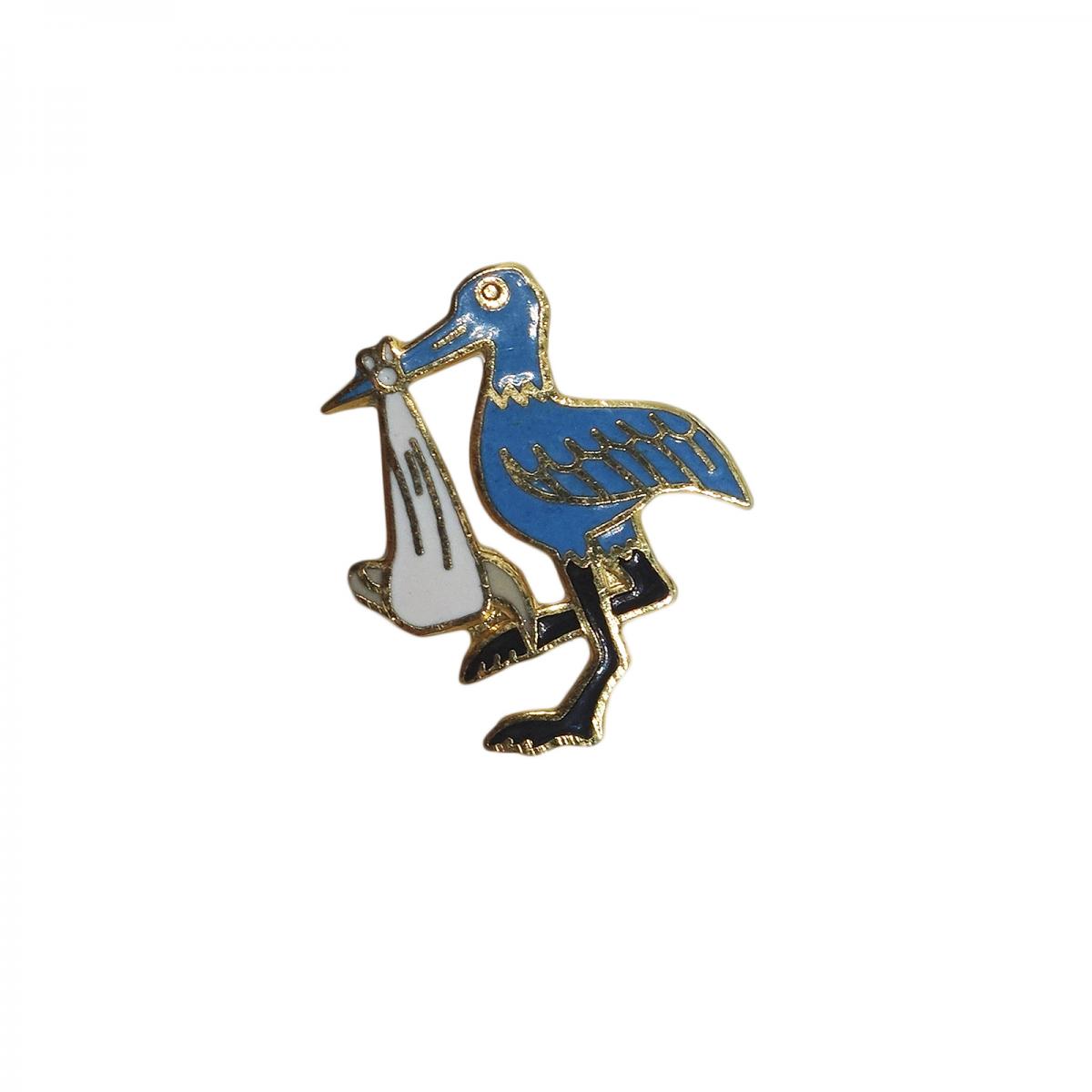 コウノトリ ピンズ 留め具付き