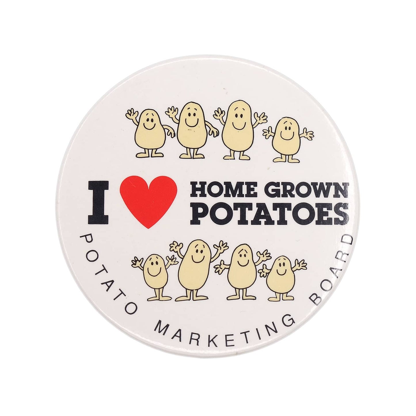 I LOVE HOME GROWN POTATOES 缶バッジ バッチ ポテト