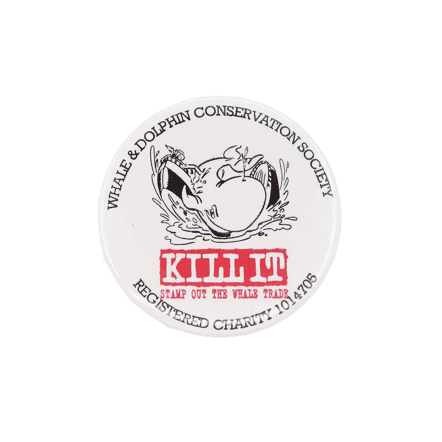 WDC クジラ・イルカ保護協会 缶バッジ STAMP OUT THE WHALE TRADE