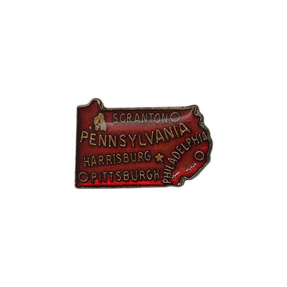 PENNSYLVANIA ピンズ ペンシルベニア州 地図型 留め具付き