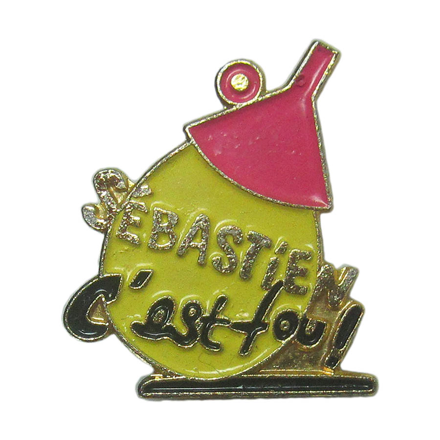 ピンズ テレビ番組 sebastien c'est fou 留め具付き レトロ ピンバッジ