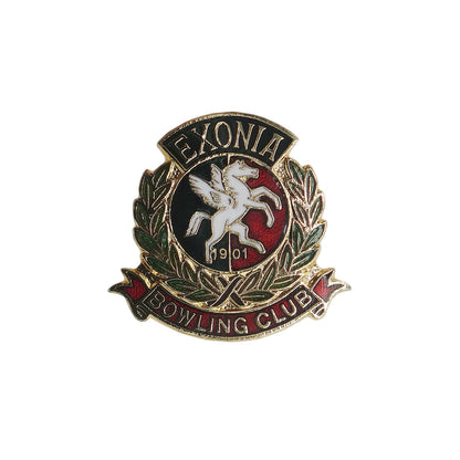 EXONIA BOWLING CLUB ボウリング ピンバッジ 英国 ローンボウルズクラブ