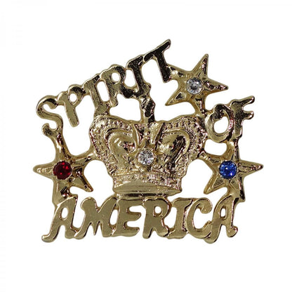 SPIRIT OF AMERICA 王冠 ピンズ ラインストーン 留め具付き
