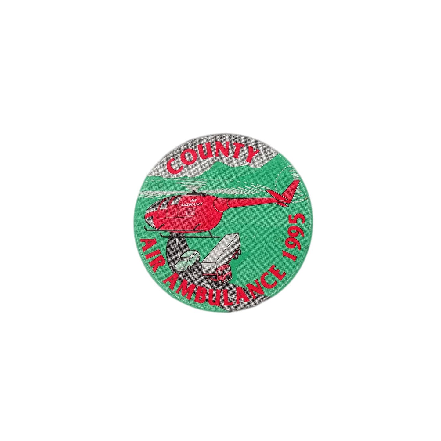 COUNTY AIR AMBULANCE 1995 航空救急 缶バッジ バッチ