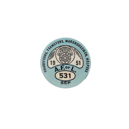 TEAMSTERS UNION 1951 ビンテージ 缶バッジ バッチ