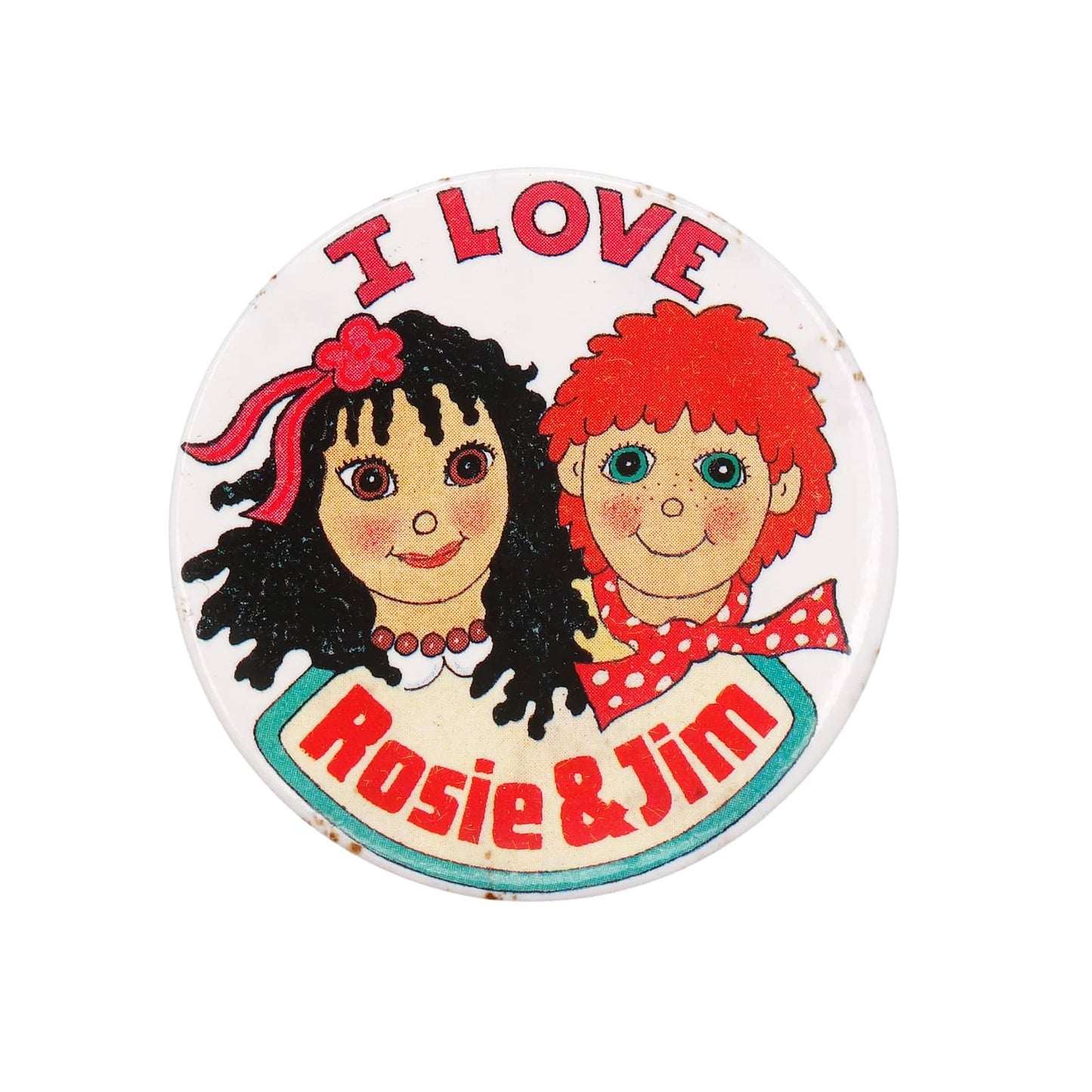 I LOVE Rosie & Jim 缶バッジ バッチ 子供向けテレビ番組 ロージー&ジム