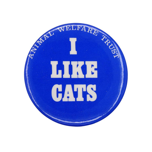 I LIKE CATS 缶バッジ バッチ ANIMAL WELFARE TRUST 猫が好き