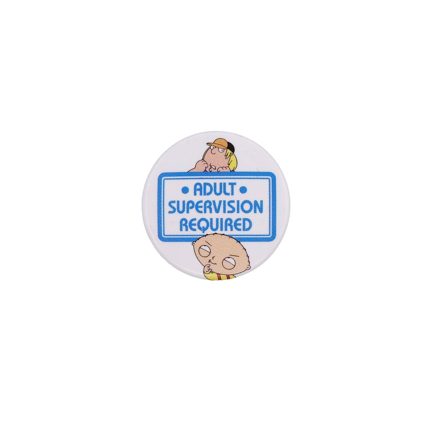 アニメ Family Guy 缶バッジ ADULT SUPERVISION REQUIRED キャラクター