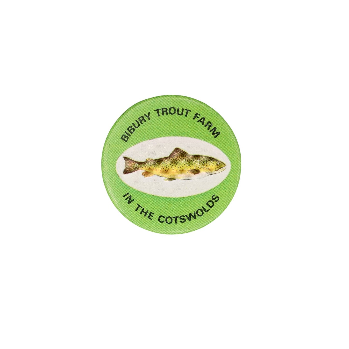 BIBURY TROUT FARM 缶バッジ バッチ マス養殖場 魚