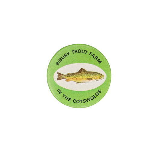 BIBURY TROUT FARM 缶バッジ バッチ マス養殖場 魚