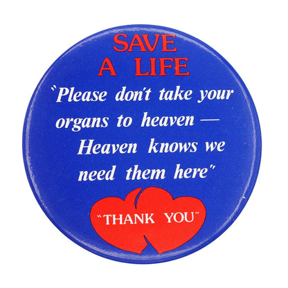 SAVE A LIFE 缶バッジ バッジ 臓器提供促進